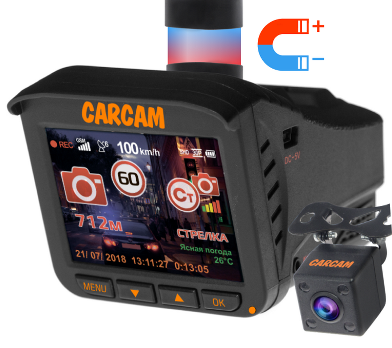 фото Автомобильный видеорегистратор с радар-детектором 5 в 1 carcam combo 5s
