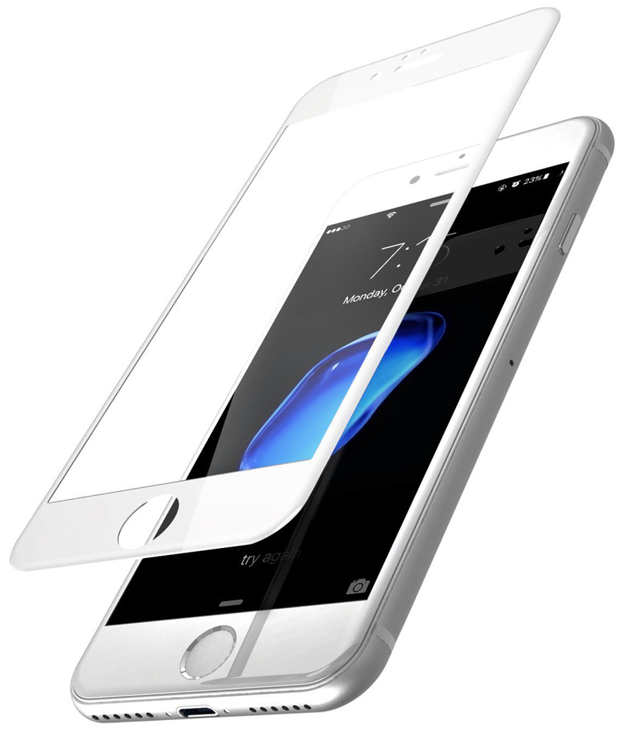 Защитное стекло для iPhone 7 Plus / 8 Plus 5D 0.3mm без упаковки белый КАРКАМ