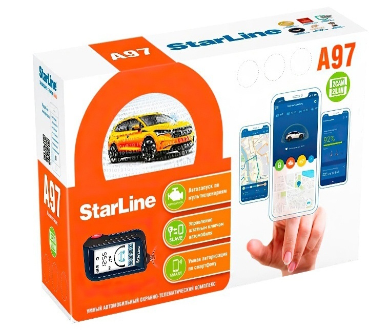 Охранный комплекс для автомобиля StarLine A97 автосигнализация starline e96 v2 bt 2can 4lin