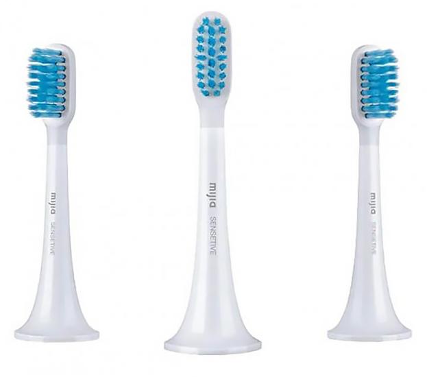 Насадки для зубной щетки Xiaomi Mi Electric Tothbrush T300 T500 Blue (3шт) (MBS301) насадки для щетки brush baby 1 5 3 года 4 шт