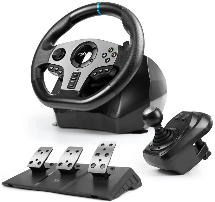 Игровой руль с педалями и коробкой передач PXN V9 Gaming Racing Wheell Black