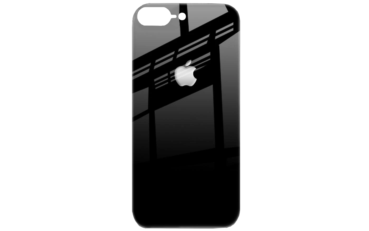Защитное стекло для задней панели iPhone 7/8 PLUS черный ТЕХПАК КАРКАМ