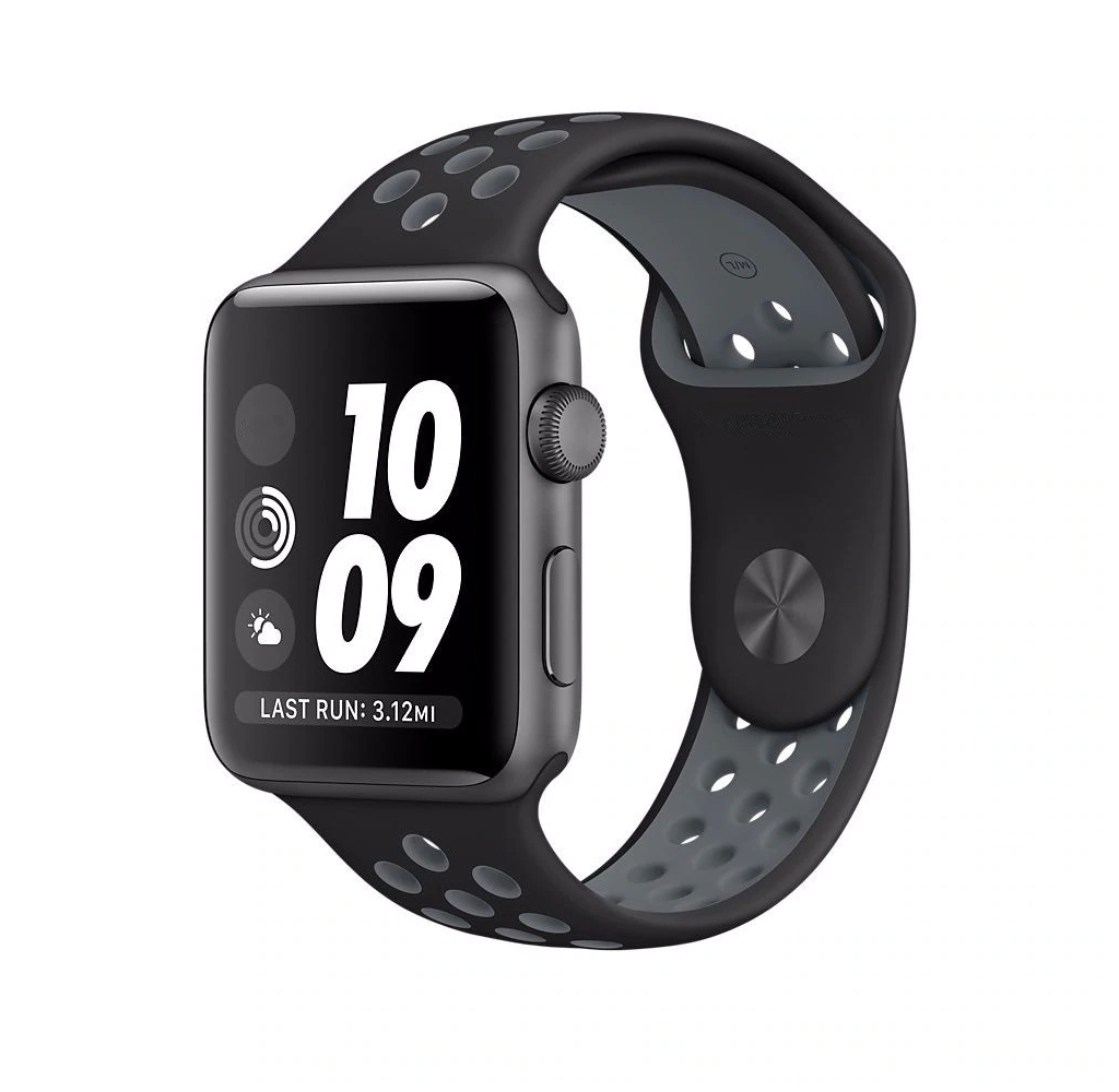 

Ремешок для Apple watch 38mm Nike Silicon Loop чёрный/серый