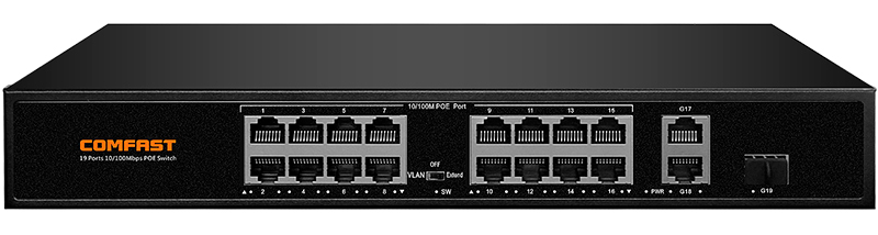 фото Коммутатор comfast 19 ports poe switch 10/100mbps (cf-sf1162p) carcam