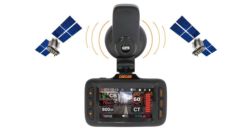 Автомобильный видеорегистратор CARCAM HYBRID - GPS/ГЛОНАСС модуль