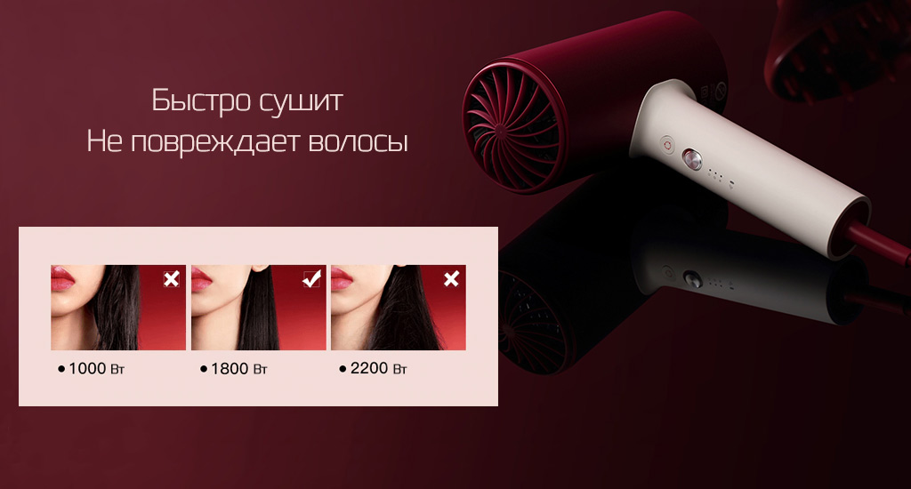 Xiaomi Soocare Anions Hair Dryer H5-T - Электродвигатель 1800 Вт