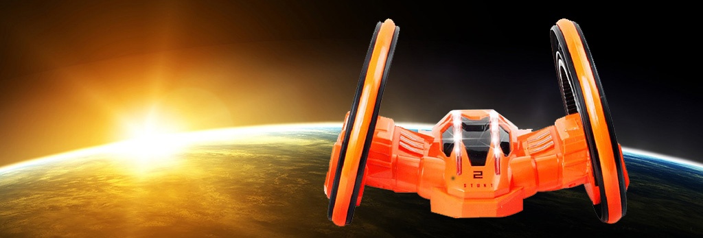 Трюковая машина на радиоуправлении CARCAM 2 Runds Stunt Car - Orange 