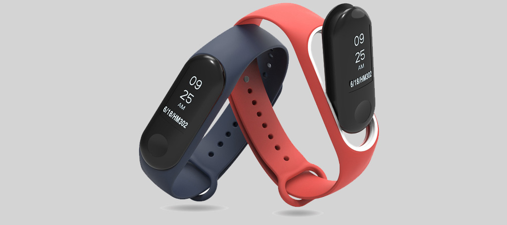 Ремешок для Mi Band 3 Silicon Loop синий/белый – Надежная застежка