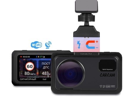 Автомобильный видеорегистратор с сигнатурным радар-детектором CARCAM HYBRID 3 Signature