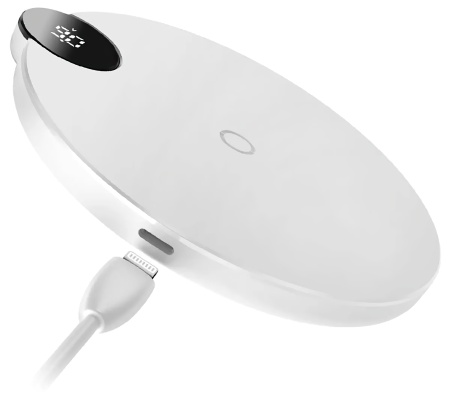 Купить Baseus Digtal LED Display Wireless Charger, White (WXSX-02)