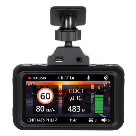 Автомобильный видеорегистратор с сигнатурным радар-детектором CARCAM HYBRID 4 Signature