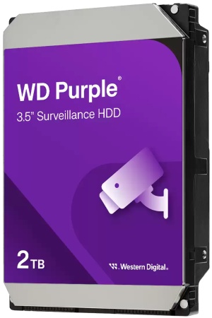 Купить WD HDD 2TB, SATA III, 3.5" (WD23PURZ) Purple