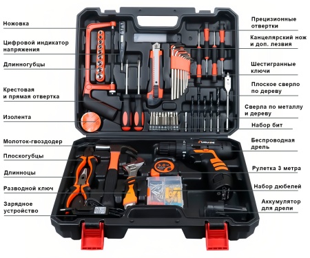 Купить Electric Drill Household Tool Set 102 in 1 (ZH102IN1)