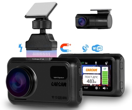 Купить автомобильный видеорегистратор с сигнатурным радар-детектором CARCAM HYBRID 2s Signature