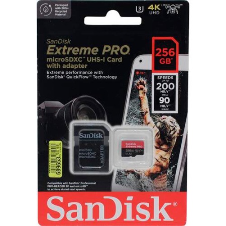 Купить SanDisk Extreme Pro 256GB microSDXC UHS-I with Adapter (SDSQXCD-256G-GN6MA)