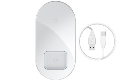 Купить Xiaomi Baseus Simple 2 in 1 Wireless Charger белый