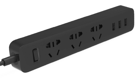 Удлинитель с 3 розетками и3 USB-выходами Xiaomi Mi Power Strip 3 Sockets (XMCXB01QM) Black