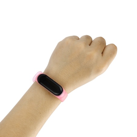 Купить Ремешок для Mi Band 3/4 transparent silicone loop розовый