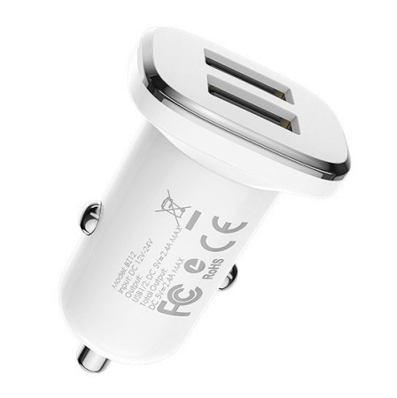 Купить Borofone BZ12 АЗУ 2USB 2.4A Белый