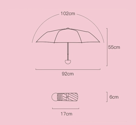 Купить Xiaomi Zuodu Fashionable Umbrella Dark Pink