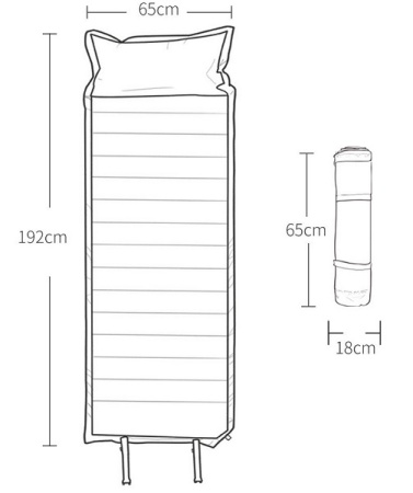 Купить Xiaomi ZaoFeng Outdoor Single 190T Green (192*65*5 cm)