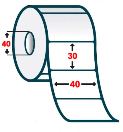 Купить Xprinter Thermal Label Sticker Roll Eco 40*30мм, втулка 40мм, 1000шт 