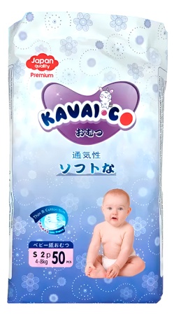 Купить Kavai-Co Baby Disposable Diapers S 4-8kg (50 Pcs)