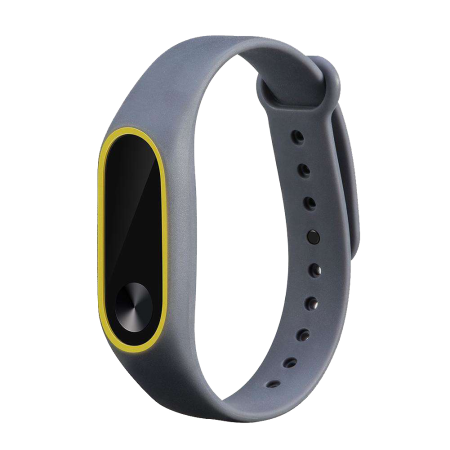 Ремешок для Mi Band 2 Silicon Loop серый/жёлтый