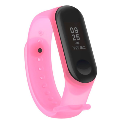 Купить Ремешок для Mi Band 3/4 transparent silicone loop розовый