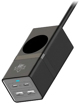 Купить Spetime Universal Desktop Power Strip with Fast Charging Gan3 Pro 65W (TDS12) Black