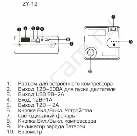 Купить CARCAM JUMP STARTER ZY-12