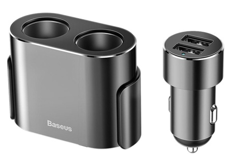 Купить Baseus High Efficiency One to Two Cigarette Lighter Black