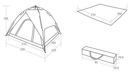 Купить Xiaomi Early Wind 3 People Blue/Green 235*225*135cm (HW010401)
