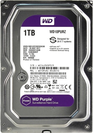 Купить WD Purple WD10PURZ, 1ТБ, HDD, SATA III, 3.5"