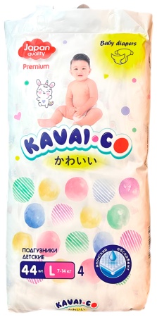 Купить Kavai-Co Baby Disposable Diapers L 7-14kg (44 Pcs)