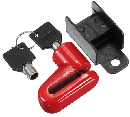 Купить Противоугонный замок на дисковый тормоз красный