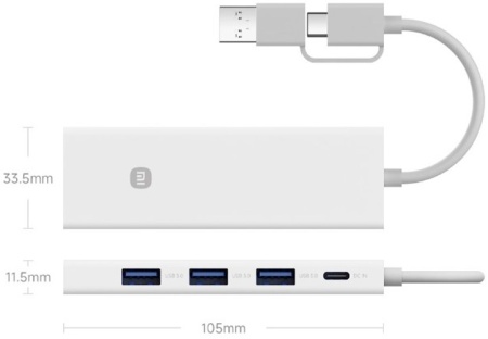 Купить Xiaomi Four-in-One Double-Head Splitter (XMSTFXQ01YM) White