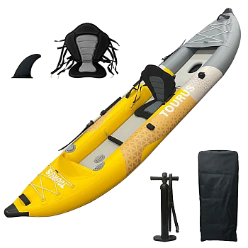 Купить Tourus Inflatable One Seats Kayak 328×85×23cm Yellow and Grey, TS-K01