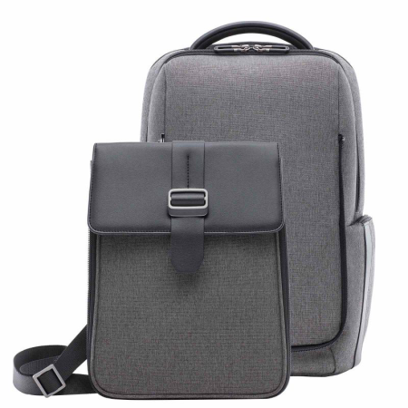 2 в 1 вместительный рюкзак со съемной сумкой Xiaomi Mi Fashion Commuter Shoulder Bag 2 in1 Gray