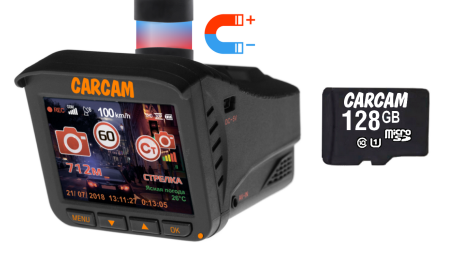 Автомобильный видеорегистратор с радар-детектором 3 в 1 CARCAM COMBO 5 Lite 128GB