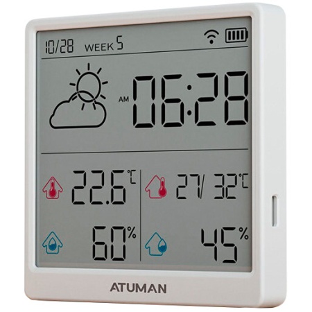 Купить Xiaomi AtuMan Intelligent Temperature and Humidity Clock TH3 White