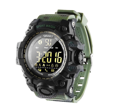 Ударопрочные и водонепроницаемые смарт-часы CARCAM SMART WATCH EX16S - GREEN CAMO