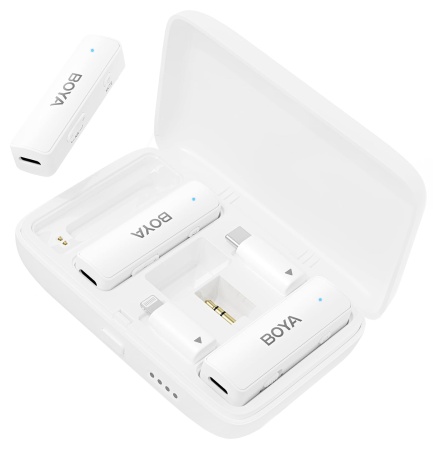 Купить Boya Multi-Compatible 2.4 GHz Dual-Channel Wireless Microphone System (BOYALINK-W) White