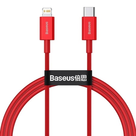 Купить Baseus Superior Series Fast Charging, Type-C - Lightning, 20W, 1 м, Red (CATLYS-A09)