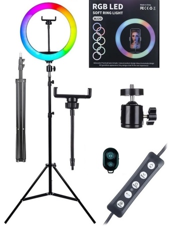 Купить Кольцевая лампа MJ20 RGB LED Soft Ring Light 26cm (штатив в комплекте)