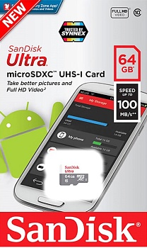 Купить SanDisk Ultra 64Gb microSDXC Class 10 (SDSQUNR-064G-GN3MN)
