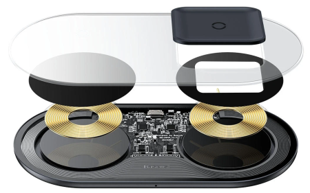 Купить Xiaomi Baseus Simple 2 in 1 Wireless Charger прозрачный