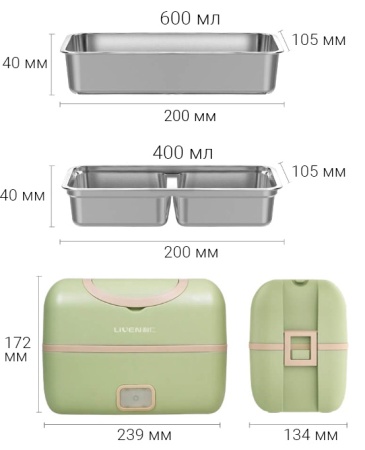 Купить Xiaomi Liven Fun Portable Cooking Electric Lunch Box (FH-18)