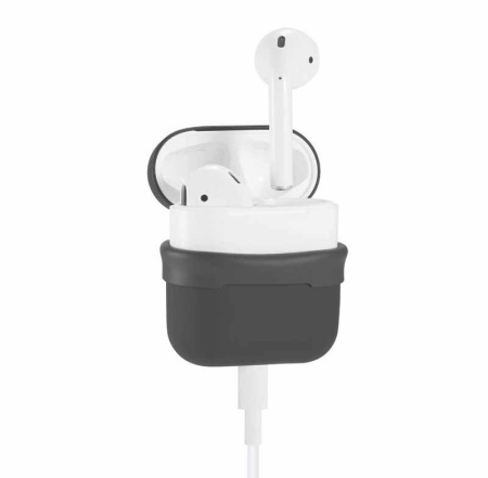 Чехол AirPods Silicon Case - темно-серый