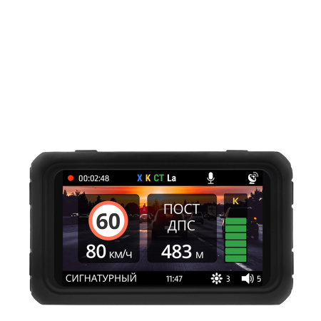 Автомобильный видеорегистратор с сигнатурным радар-детектором CARCAM HYBRID 4 Signature
